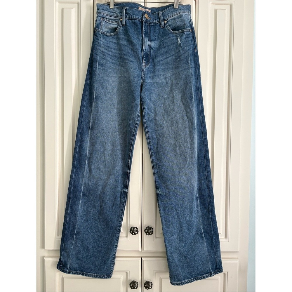 Kut from the Kloth Medium Wash Blue Denim Jeans Sienna Wide Leg High Rise Size 8